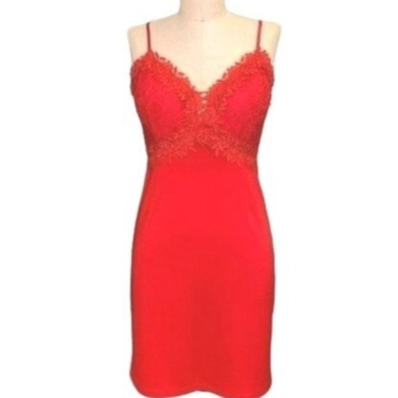 Sister Fashion Lace Mini Dress Red Size Large NWT - Picture 1 of 6